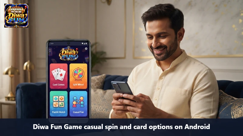 Diwa Fun Game casual spin and card options on Android