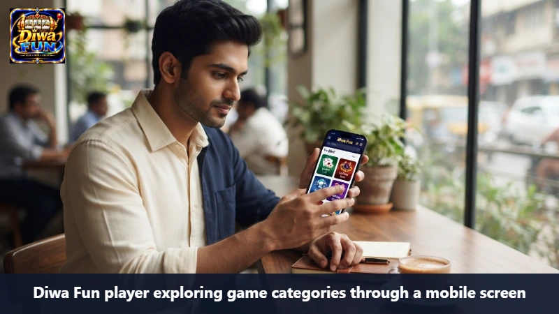 Diwa Fun player browsing one game category